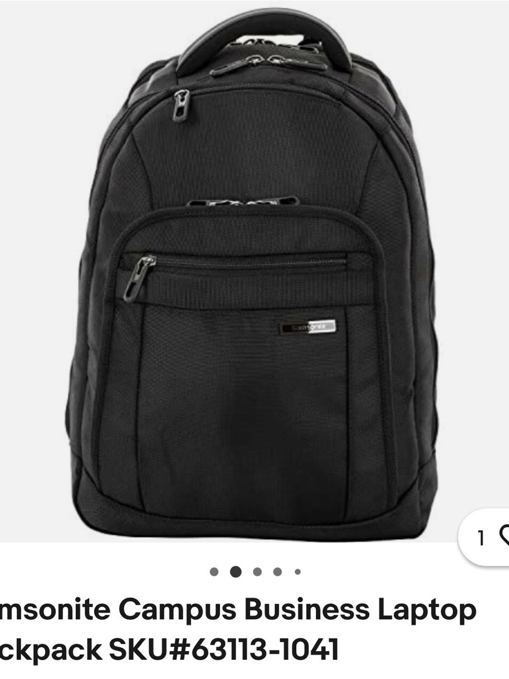 Samsonite Black Professional Laptop Backpack